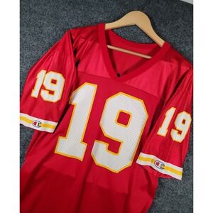 Vintage Champion Joe Montana #19 Kansas City Chiefs Jersey Size 40 Red USA Made